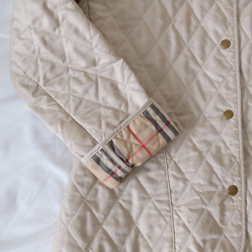 Burberry Quilted Coat Beige S - Picture 2 of 4